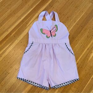 Beaufort Bonnet Company Ruthie Romper Purple Butterfly